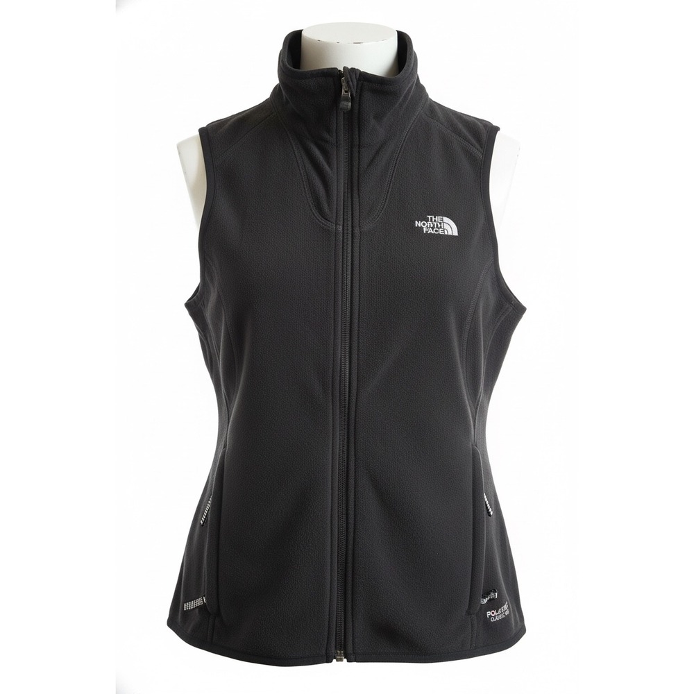 The North Face Womens Polartec Classic 100 Fleece Vest Black Full Zip AQ2T Small